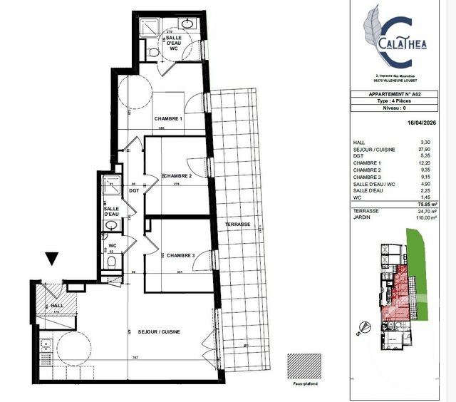 Appartement F4 à vendre - 4 pièces - 75.85 m2 - VILLENEUVE LOUBET - 06 - PROVENCE-ALPES-COTE-D-AZUR - Century 21 Villas D'Azur