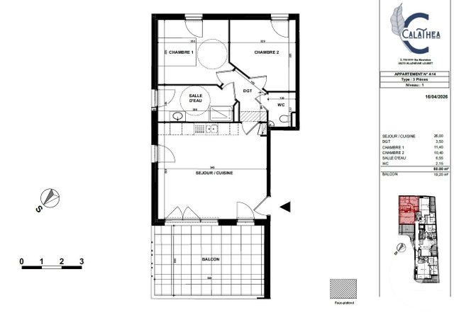Appartement F3 à vendre - 3 pièces - 60.0 m2 - VILLENEUVE LOUBET - 06 - PROVENCE-ALPES-COTE-D-AZUR - Century 21 Villas D'Azur