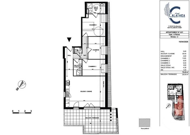 Appartement F4 à vendre - 4 pièces - 80.0 m2 - VILLENEUVE LOUBET - 06 - PROVENCE-ALPES-COTE-D-AZUR - Century 21 Villas D'Azur