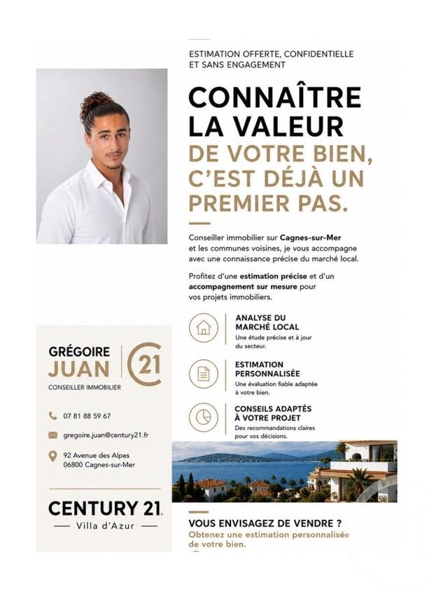 Appartement T3 à vendre - 3 pièces - 70.0 m2 - NICE - 06 - PROVENCE-ALPES-COTE-D-AZUR - Century 21 Villas D'Azur