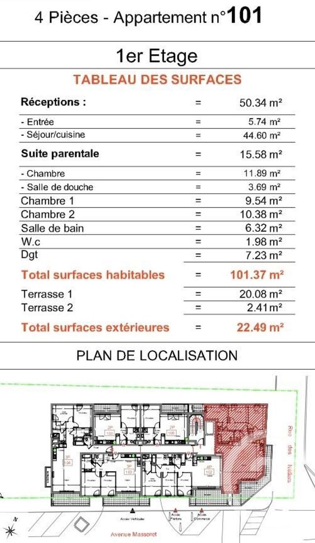 Appartement T4 à vendre - 4 pièces - 101.4 m2 - CAGNES SUR MER - 06 - PROVENCE-ALPES-COTE-D-AZUR - Century 21 Villas D'Azur