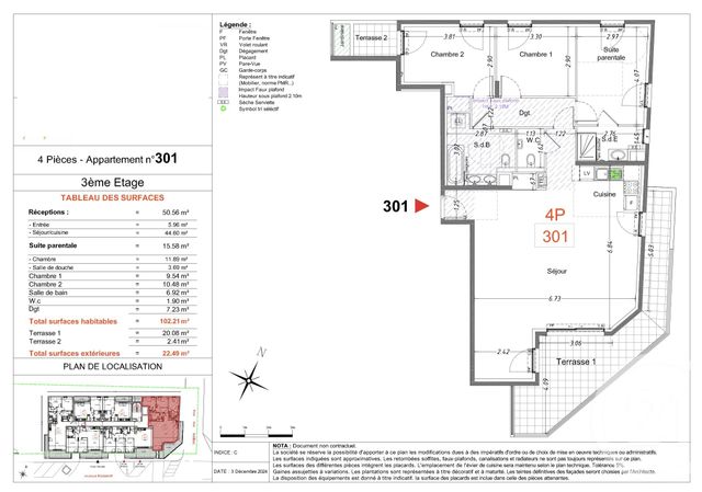 Appartement F4 à vendre - 4 pièces - 101.37 m2 - CAGNES SUR MER - 06 - PROVENCE-ALPES-COTE-D-AZUR - Century 21 Villas D'Azur