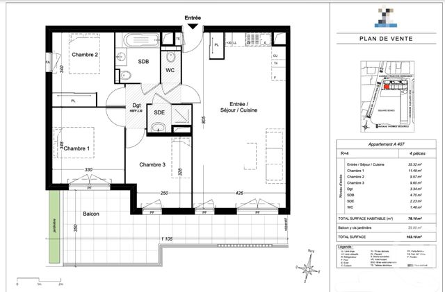 Appartement T4 à vendre - 4 pièces - 78.1 m2 - ST LAURENT DU VAR - 06 - PROVENCE-ALPES-COTE-D-AZUR - Century 21 Villas D'Azur