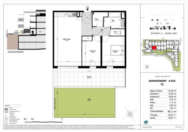 Appartement T3 à vendre - 3 pièces - 66.12 m2 - VILLENEUVE LOUBET - 06 - PROVENCE-ALPES-COTE-D-AZUR - Century 21 Villas D'Azur