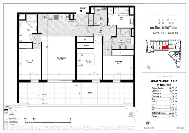 Appartement T4 à vendre - 4 pièces - 90.6 m2 - VILLENEUVE LOUBET - 06 - PROVENCE-ALPES-COTE-D-AZUR - Century 21 Villas D'Azur
