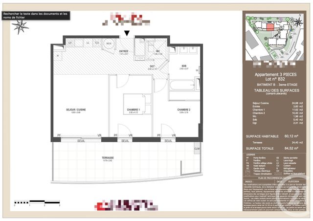 Appartement T3 à vendre - 3 pièces - 60.12 m2 - VILLENEUVE LOUBET - 06 - PROVENCE-ALPES-COTE-D-AZUR - Century 21 Villas D'Azur