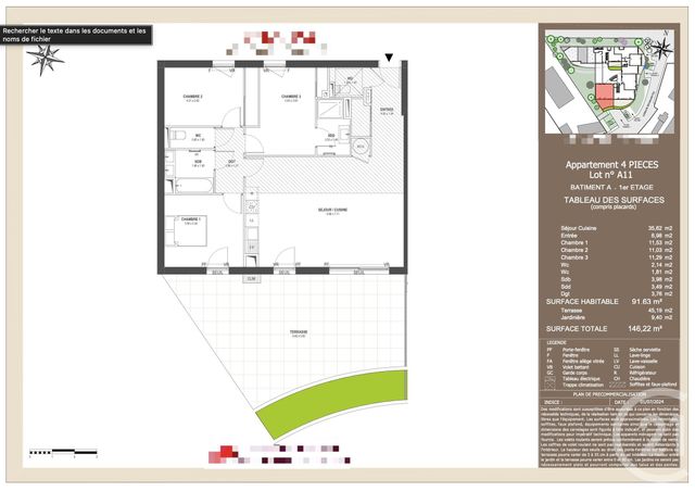 Appartement T3 à vendre - 4 pièces - 91.63 m2 - VILLENEUVE LOUBET - 06 - PROVENCE-ALPES-COTE-D-AZUR - Century 21 Villas D'Azur