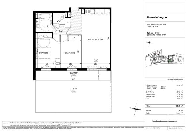 Appartement à vendre - 3 pièces - 62.35 m2 - ANTIBES - 06 - PROVENCE-ALPES-COTE-D-AZUR - Century 21 Villas D'Azur