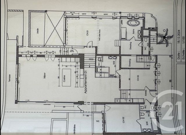 Appartement F4 à vendre - 4 pièces - 200.19 m2 - CAGNES SUR MER - 06 - PROVENCE-ALPES-COTE-D-AZUR - Century 21 Villas D'Azur