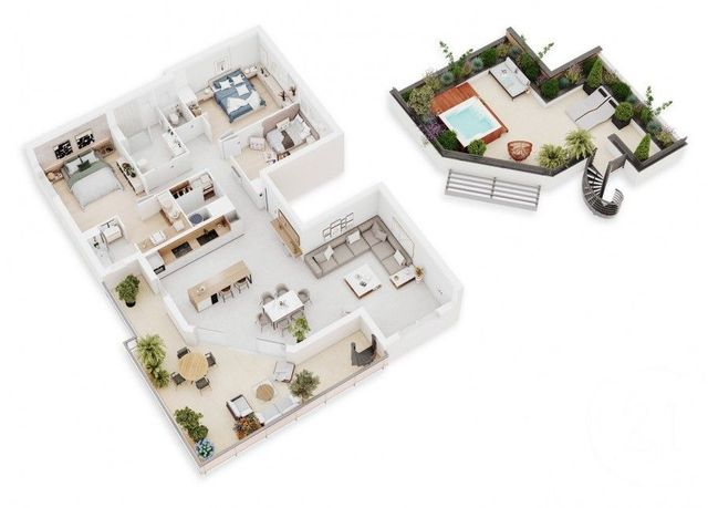 Appartement F4 à vendre - 4 pièces - 135.0 m2 - ST LAURENT DU VAR - 06 - PROVENCE-ALPES-COTE-D-AZUR - Century 21 Villas D'Azur