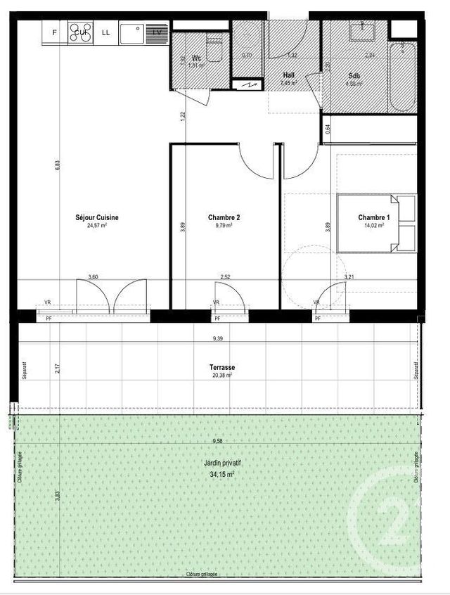 Appartement F3 à vendre - 3 pièces - 62.2 m2 - ST LAURENT DU VAR - 06 - PROVENCE-ALPES-COTE-D-AZUR - Century 21 Villas D'Azur