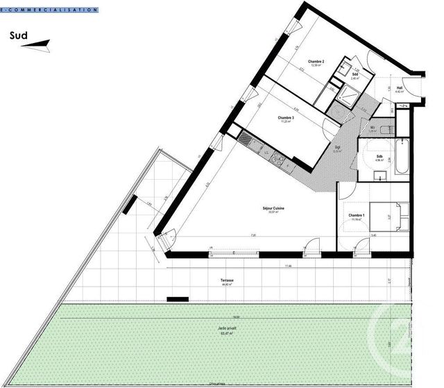 Appartement F2 à vendre - 2 pièces - 46.78 m2 - ST LAURENT DU VAR - 06 - PROVENCE-ALPES-COTE-D-AZUR - Century 21 Villas D'Azur