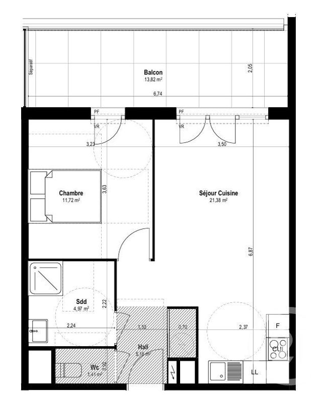 Appartement F2 à vendre - 2 pièces - 55.5 m2 - ST LAURENT DU VAR - 06 - PROVENCE-ALPES-COTE-D-AZUR - Century 21 Villas D'Azur