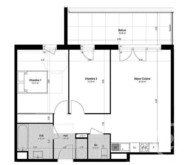 Appartement F2 à vendre - 2 pièces - 44.64 m2 - ST LAURENT DU VAR - 06 - PROVENCE-ALPES-COTE-D-AZUR - Century 21 Villas D'Azur