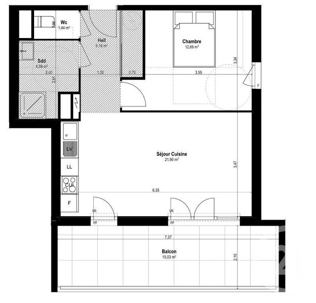 Appartement F3 à vendre - 2 pièces - 40.0 m2 - ST LAURENT DU VAR - 06 - PROVENCE-ALPES-COTE-D-AZUR - Century 21 Villas D'Azur