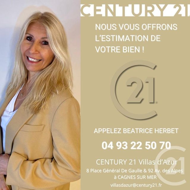 Appartement F3 à vendre - 3 pièces - 71.0 m2 - CAGNES SUR MER - 06 - PROVENCE-ALPES-COTE-D-AZUR - Century 21 Villas D'Azur