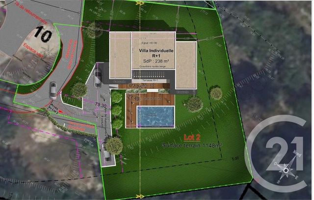 terrain à vendre - 1148.0 m2 - CAGNES SUR MER - 06 - PROVENCE-ALPES-COTE-D-AZUR - Century 21 Villas D'Azur