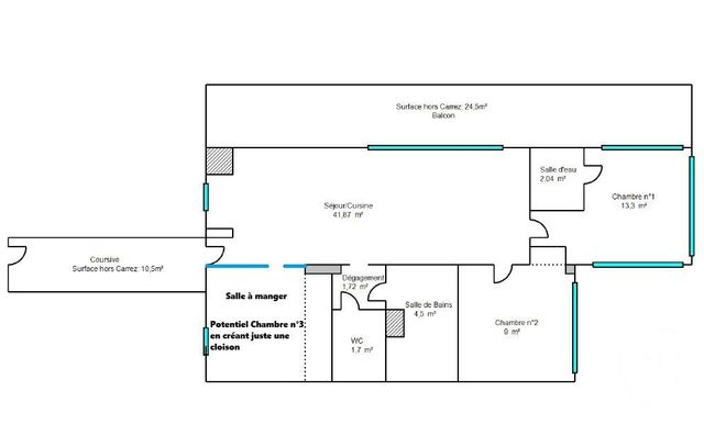 Appartement F4 à louer - 4 pièces - 74.13 m2 - NICE - 06 - PROVENCE-ALPES-COTE-D-AZUR - Century 21 Villas D'Azur