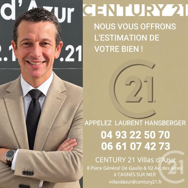 Appartement F2 à vendre - 2 pièces - 50.0 m2 - CAGNES SUR MER - 06 - PROVENCE-ALPES-COTE-D-AZUR - Century 21 Villas D'Azur